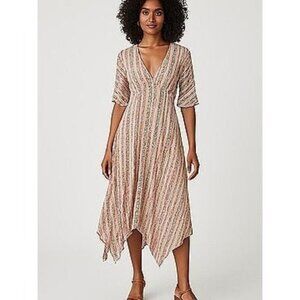 En Crème Maxi Dress Womens L Beige Boho Artsy Ethnic Gypsy Resort Beach Relaxed